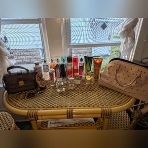 Huge bundle of purfumes and purses